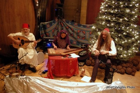 Al 'Azifoon members dressed for a Moroccan-themed holiday performance for Merryvale Vineyards, St. Helena, CA, December 9, 2009