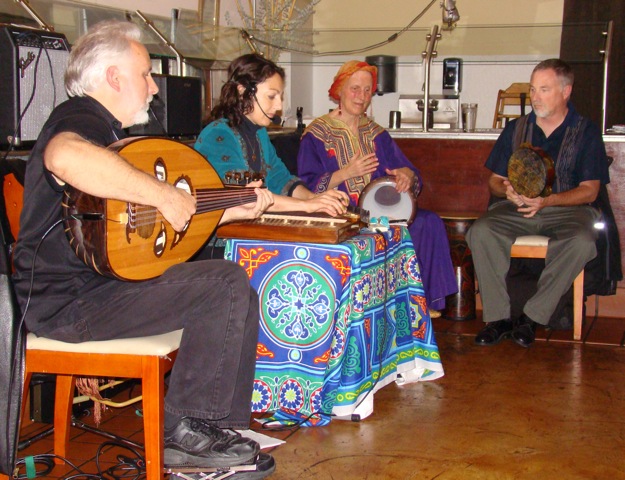 Nathan Craver, Yosifah Rose, Mary Ellen Donald, Terry Holgate - performing at Bacheesos, Oakland, CA  November 2012.