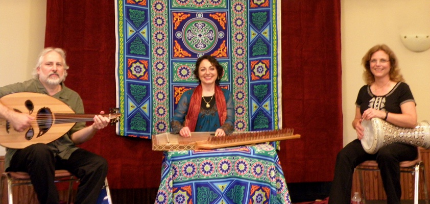Al 'Azifoon with Cynthia Rutherford at community performance, Rossmoor, October 9, 2011