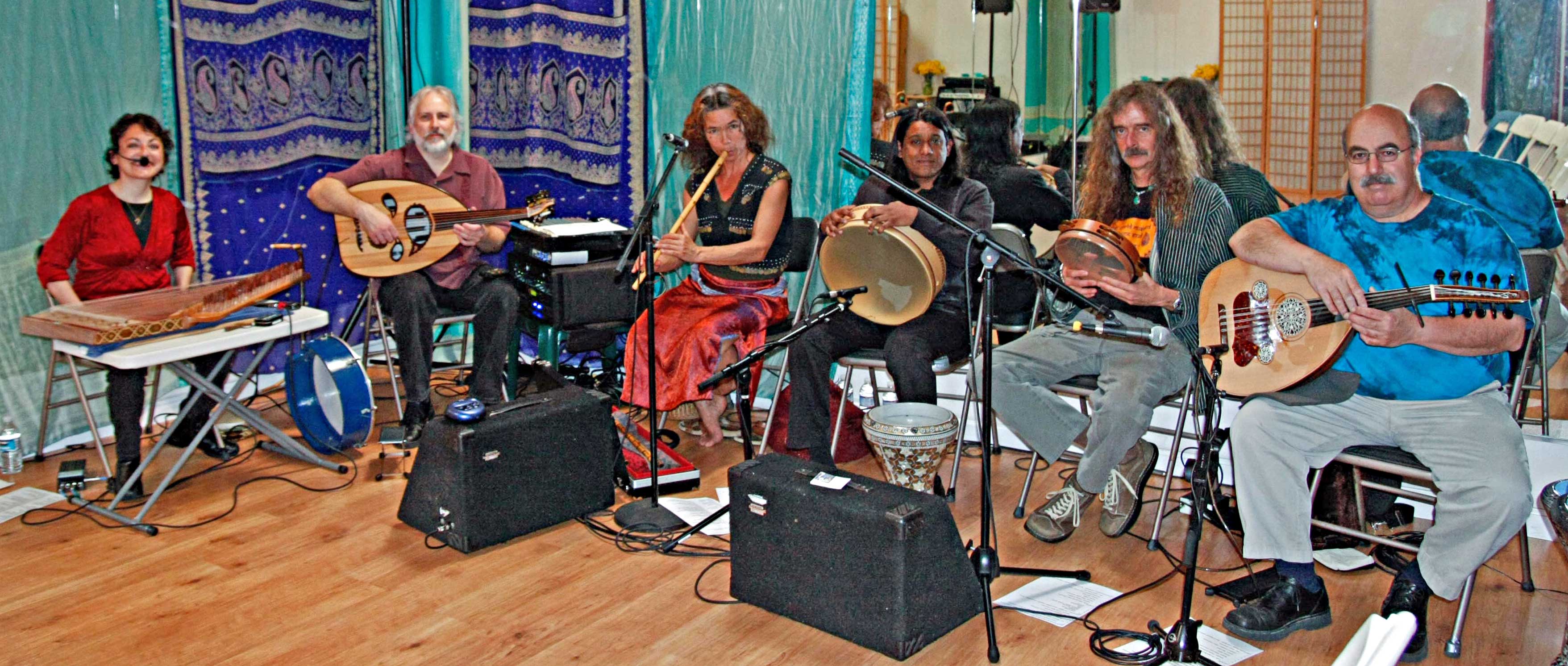 Al 'Azifoon performing with our friends Mark Bell and Ling Shien of the band Helm in April 2009 at a hafla hostessed by Dhyanis in San Anselmo, CA